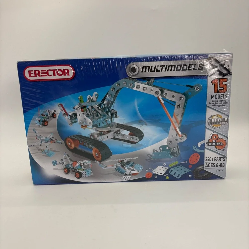 Erector Multimodels 15 Model Set 6515 Cable Command 250+ Parts New Sealed